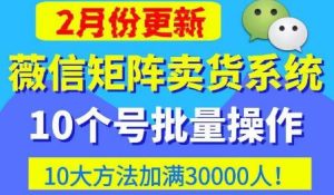 微信矩阵卖货系统,多线程批量养10个微信号,10种加粉落地方法,快速加满3W人卖货!-学习资源社