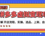 程哥拼多多虚拟变现项目:讲解开店流程-实操-选品-上架-自动发货等-学习资源社