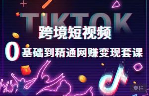 跨境短视频TIKTOK 0基础到精通网赚变现套课,跨境短视频独立站带货变现技巧-学习资源社