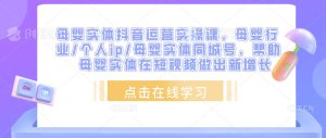 母婴实体抖音运营实操课,母婴行业/个人ip/母婴实体同城号,帮助母婴实体在短视频做出新增长-学习资源社