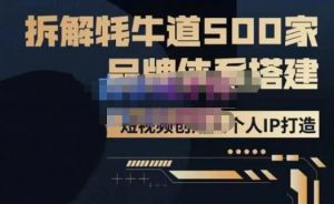牛牛·500家餐饮品牌搭建&短视频深度解析,拆解牦牛道500家品牌体系搭建-学习资源社