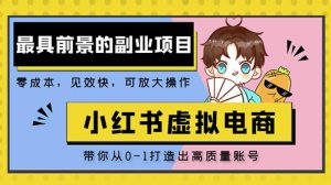 小红书蓝海大市场虚拟电商项目,手把手带你打造出日赚2000+高质量红薯账号-学习资源社