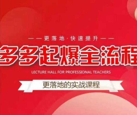 互力-多多新品打爆全流程，拼多多14天拉搜索自然流量，更落地·快速提升-学习资源社