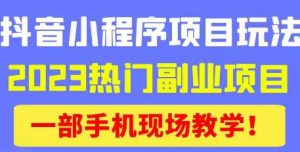抖音小程序9.0新技巧,2023热门副业项目,动动手指轻松变现-学习资源社