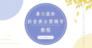 抖音快手暴力涨粉美女混剪视频教程,百分百过原创图片教程!附带违规申诉方法-学习资源社