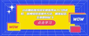 小店随心推投放实操指导从入门到进阶,保姆级投流操作方法,精准起店,生意即刻起飞-学习资源社