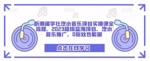 听潮阁学社汽水音乐项目实操课全流程,2023超级蓝海项目,汽水音乐推广,0粉丝也能做-学习资源社