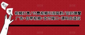 视频打赏/付费视频引流吸粉/定时弹窗广告+自带视频+支付接口+源码自适应-学习资源社