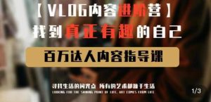 vlog内容进阶营,找到真正有趣的自己,百万达人内容指导课-学习资源社