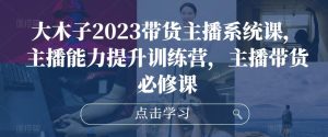 大木子2023带货主播系统课,主播能力提升训练营,主播带货必修课-学习资源社