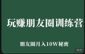 玩赚朋友圈系统课,朋友圈月入10W的秘密,7天系统图文课程-学习资源社