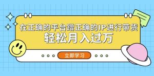 在正确的平台蹭正确的IP进行带货,轻松月入过万-学习资源社