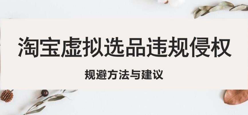 淘宝虚拟违规侵权规避方法与建议，6个部分详细讲解，做虚拟资源必看-学习资源社