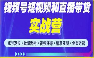 2023最新微信视频号引流和变现全套运营实战课程,小白也能玩转视频号短视频和直播运营-学习资源社