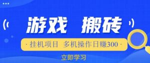 游戏挂机挂机项目,多机操作,日赚300【揭秘】-学习资源社
