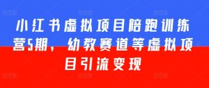 小红书虚拟项目陪跑训练营5期,幼教赛道等虚拟项目引流变现-学习资源社