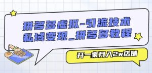 拼多多虚拟-引流技术与私域变现_拼多多教程:开一家月入2w店铺-学习资源社