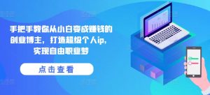 手把手教你从小白变成赚钱的创业博主,打造超级个人ip,实现自由职业梦-学习资源社