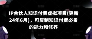 IP合伙人知识付费虚拟项目(更新24年6月),可复制知识付费必备的能力和修养-学习资源社
