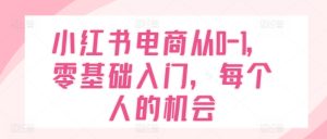 小红书电商从0-1,零基础入门,每个人的机会-学习资源社