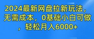 2024最新网盘拉新玩法,无需成本,0基础小白可做,轻松月入6000+【揭秘】-学习资源社