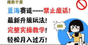 超级干货,蓝海赛道-禁止废话,最新升级玩法,完整实操教学,轻松月入过万【揭秘】-学习资源社