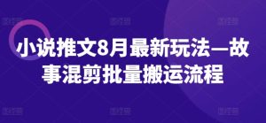 小说推文8月最新玩法—故事混剪批量搬运流程-学习资源社