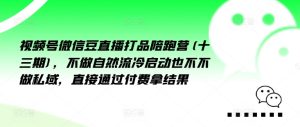 视频号微信豆直播打品陪跑营(十三期),做不自流然冷动启也不不做私域,接直通付过费拿结果-学习资源社