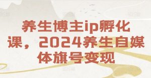 养生博主ip孵化课,2024养生自媒体旗号变现-学习资源社