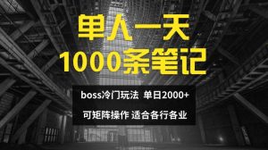 单人一天1000条笔记,日入2000+,BOSS直聘的正确玩法【揭秘】-学习资源社