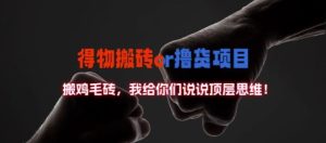 得物搬砖撸货项目?掰下数据,我给你们说说顶层思维【揭秘】-学习资源社