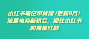 小红书笔记带货课(更新9月)流量电商新机会,抓住小红书的流量红利-学习资源社