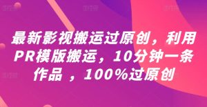 最新影视搬运过原创,利用PR模版搬运,10分钟一条作品 ,100%过原创【教程+PR模板】-学习资源社
