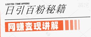 最新闲鱼引流创业粉,日引100+,网创项目虚变现讲解【揭秘】-学习资源社