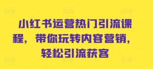 小红书运营热门引流课程,带你玩转内容营销,轻松引流获客-学习资源社