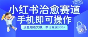 小红书治愈视频赛道,手机即可操作,流量超级火爆,单日变现300+【揭秘】-学习资源社