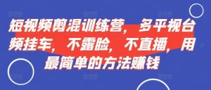 短视频剪混训练营,多平视台频挂车,不露脸,不直播,用最简单的方法赚钱-学习资源社