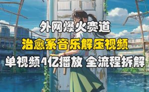 外网爆火赛道,治愈系音乐解压视频,单视频最高4亿播放 ,全流程拆解【揭秘】-学习资源社