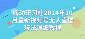 嗨动研习社2024年10月最新视频号无人直播玩法详细教程-学习资源社