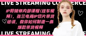 IP剪辑师内部课程(挂车视频)(更新11月),张兰电商IP切片带货培训,教你如何制造一条爆款带货视频-学习资源社