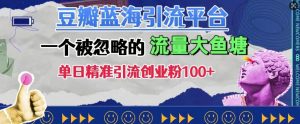 豆瓣蓝海引流平台,一个被忽略的流量大鱼塘,单日精准引流创业粉100+-学习资源社