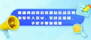 搭建网创项目资源站自动采集发布年入百W，实战全流程，手把手教你搭建【揭秘】-学习资源社