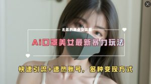 AI美女新玩法,超大流量+快速引流+速热账号-学习资源社