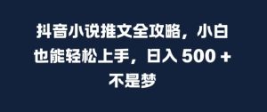 抖音小说推文全攻略,小白也能轻松上手,日入 5张+ 不是梦【揭秘】-学习资源社