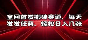 全网首发搬砖赛道,每天发发任务,轻松日入几张【揭秘】-学习资源社