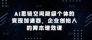 AI思链空间超级个体的变现加速器,企业创始人的降本增效课-学习资源社
