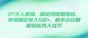DY无人直播,稳定持续型项目,单号稳定收入500+,新手小白都能轻松月入过万【揭秘】-学习资源社