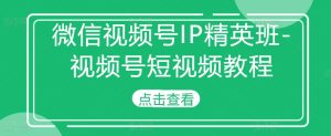 微信视频号IP精英班-视频号短视频教程-学习资源社