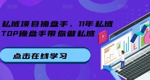私域项目操盘手,11年私域TOP操盘手带你做私域-学习资源社