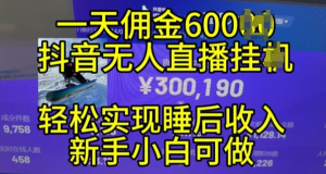 2024年11月抖音无人直播带货挂JI,小白的梦想之路,全天24小时收益不间断实现真正管道收益【揭秘】-学习资源社